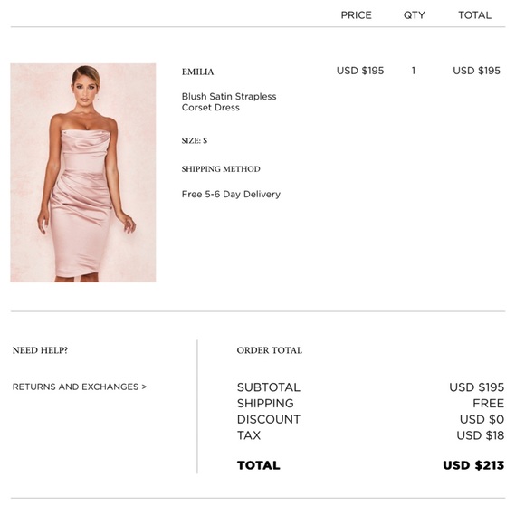 NWOT Blush Satin Corset Dress. Size S. Never been worn. - Picture 7 of 7